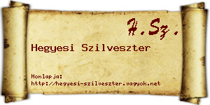 Hegyesi Szilveszter névjegykártya