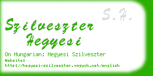 szilveszter hegyesi business card